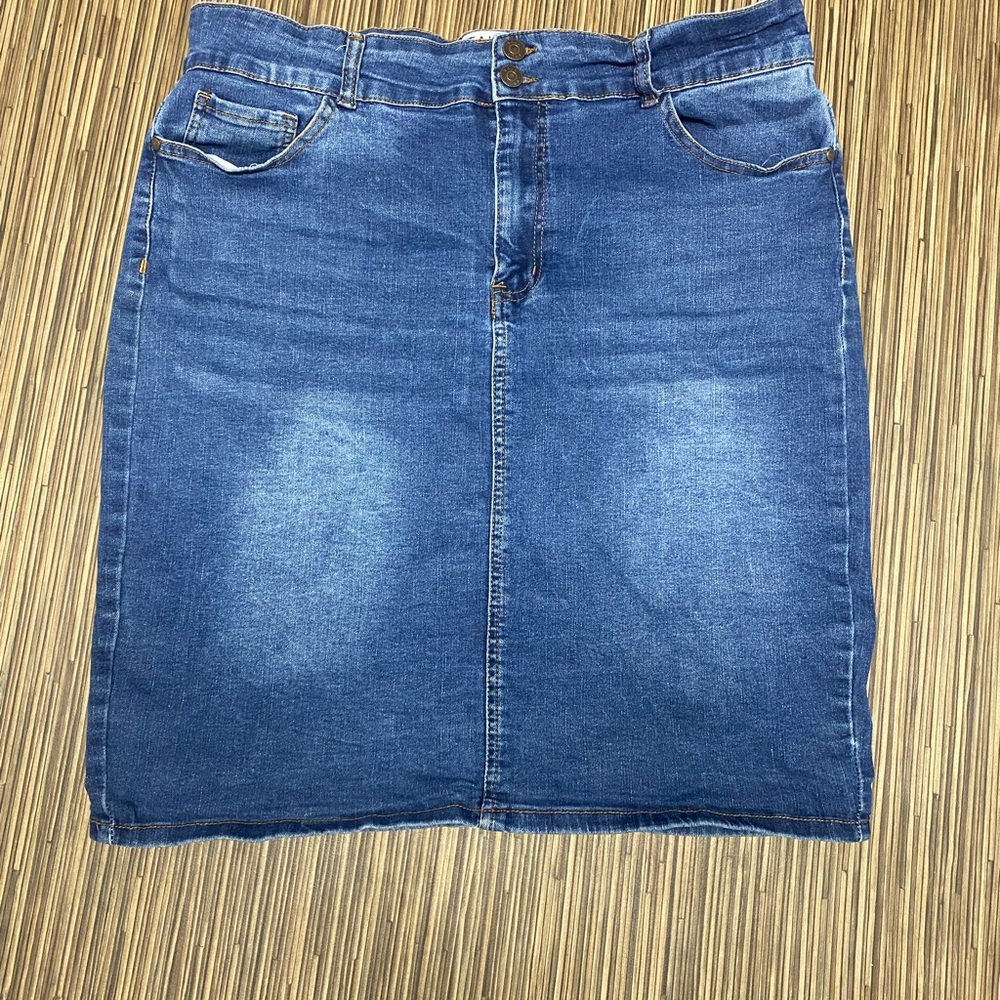 Denim Blue Midi Skirt